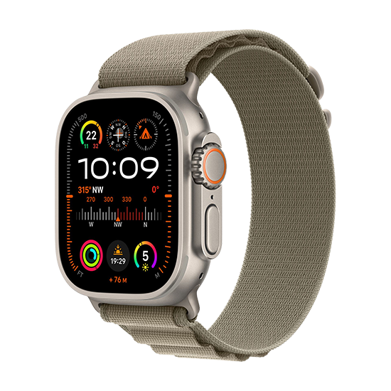 Apple Watch Ultra Lte 49mm Titanium Case With Alpine Loop Olive