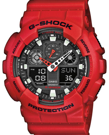 Casio 100b 4aer Herreur Shock Rødt