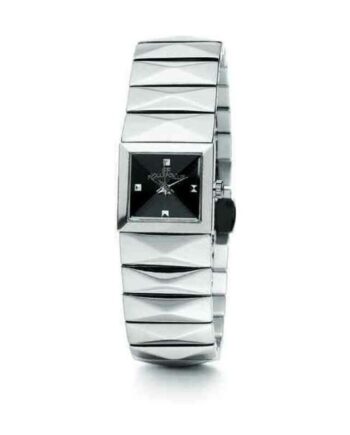 Dameur Wf1t009bdk Sølvfarvet Armbåndsur Med Sort Skive