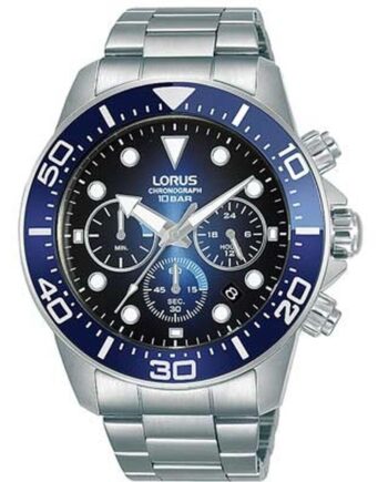 Lorus Herreur Rt343jx9 Sølvfarvet Armbåndsur Blå Skive