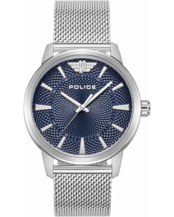 Police Herreur Pewjg0005004 Sølvfarvet Med Blå Skive