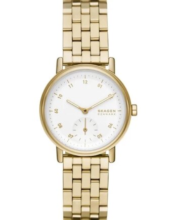Skagen Kuppel Lille Skw3102 Dameur  32mm Guld   Hvid Urskive