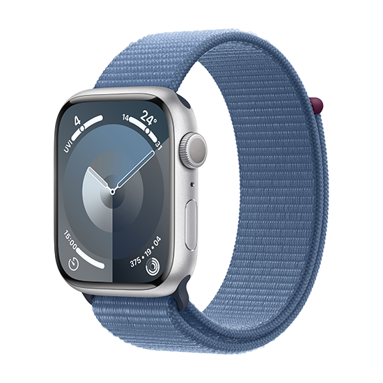 Apple Watch 45mm Silver Alu Case With Sport Loop Winter Blue