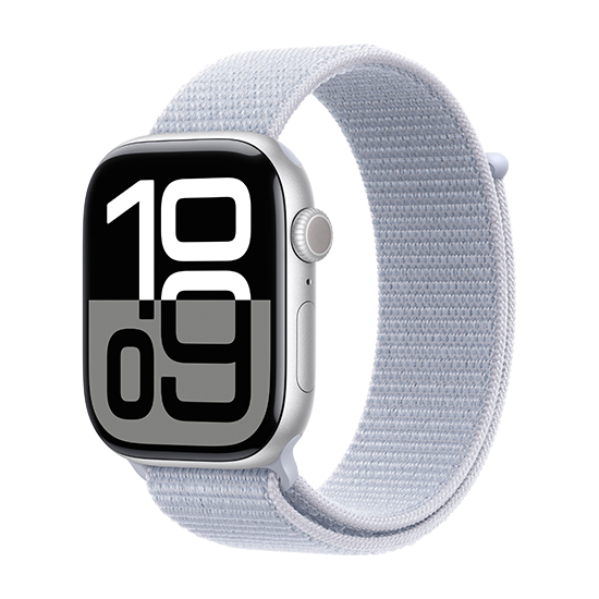 Apple Watch 46mm Silver Alu Case With Sport Loop Blue Cloud