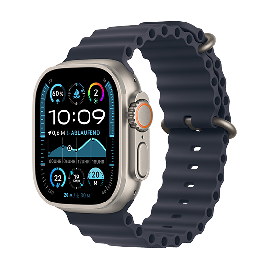 Apple Watch Ultra Lte 49mm Titan With Ocean Band Navy
