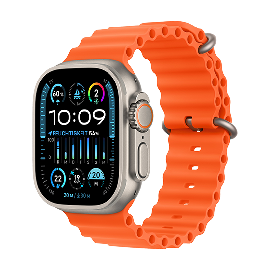 Apple Watch Ultra Lte 49mm Titan With Ocean Band Orange
