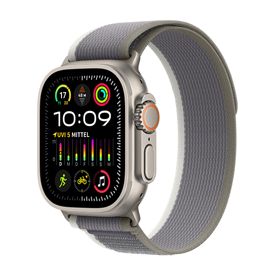 Apple Watch Ultra Lte 49mm Titan With Trail Loop Green Grey