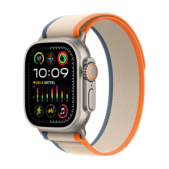 Apple Watch Ultra Lte 49mm Titan With Trail Loop Orange Beige