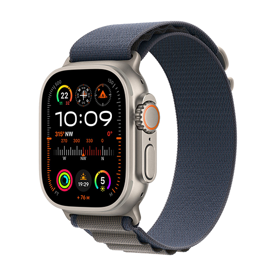 Apple Watch Ultra Lte 49mm Titanium Case With Alpine Loop Blue