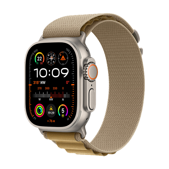 Apple Watch Ultra Natural Lte 49mm Titan With Alpine Loop Tan