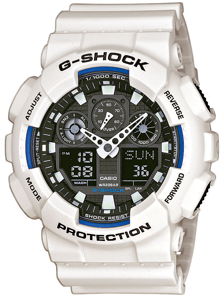 Casio 100b 7aer Herreur Shock Hvidt