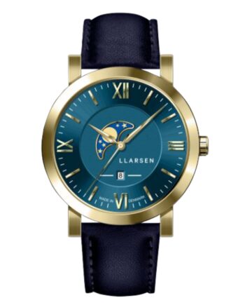 Llarsen Hugo Gold Blue Leather Herreur