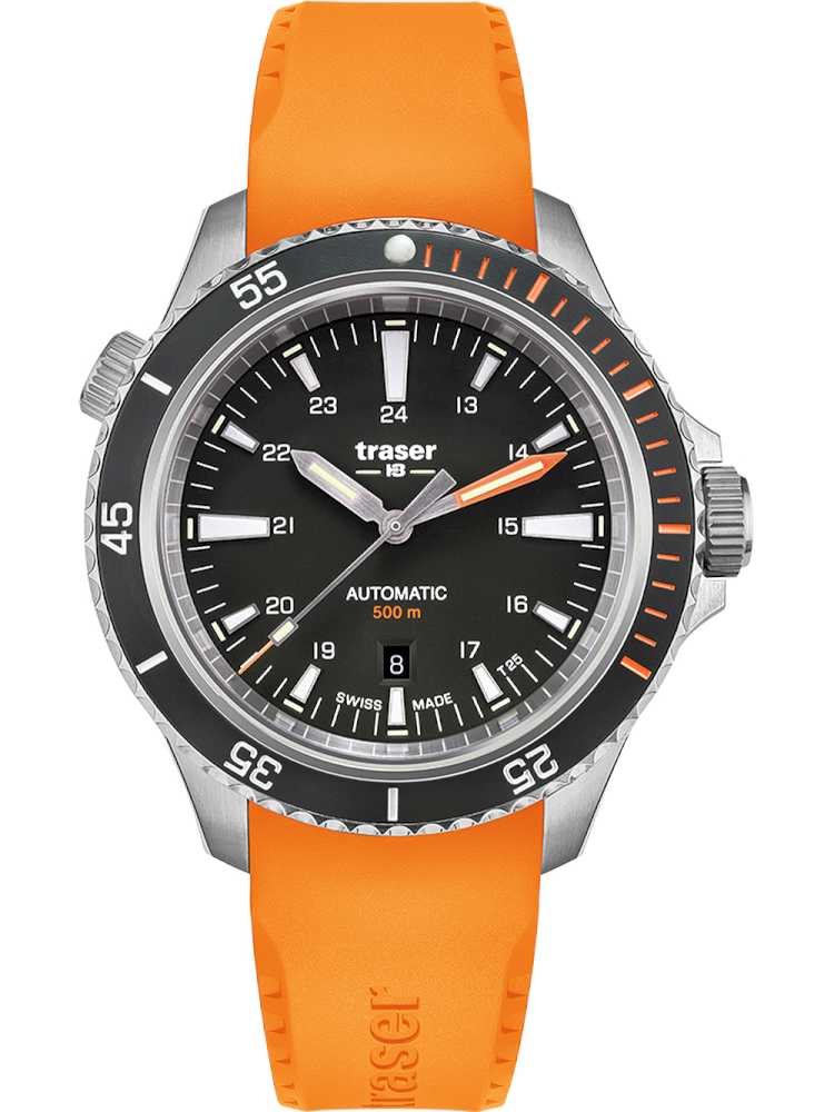Traser 10323 Herreur Med Orange Gummirem