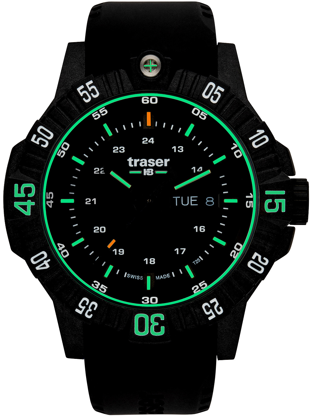 Traser 110723 Herreur P99 Tactical Sort Dykkerur Med Rem