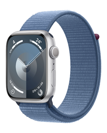Apple Watch 45mm Silver Alu Case With Sport Loop Winter Blue
