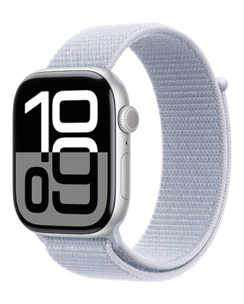 Apple Watch 46mm Silver Alu Case With Sport Loop Blue Cloud