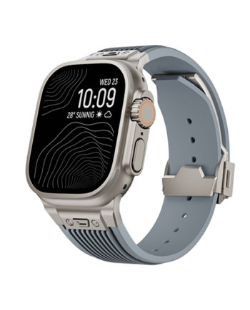 Apple Watch 49mm Delxamptrade Vertical Line Titanium Rem Koksgrå