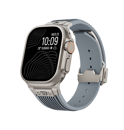 Apple Watch 49mm Delxamptrade Vertical Line Titanium Rem Koksgrå