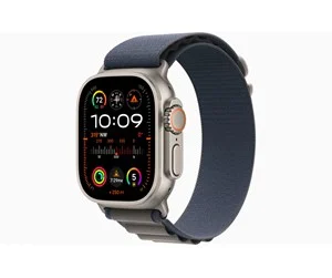 Apple Watch Ultra Gps Cellular 49mm Titanium Case With Blue Alpine Loop Medium