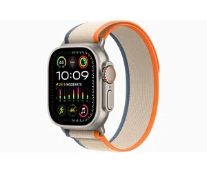 Apple Watch Ultra Gps Cellular 49mm Titanium Case With Orange Beige Trail Loop