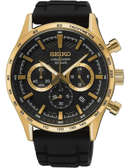 Seiko Sport Kronograf Ssb446p1 Herreur Guld